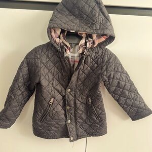Black Burberry quilted jacket